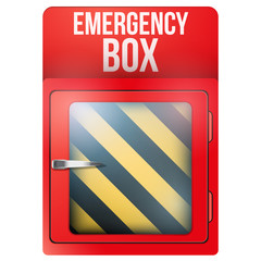Empty red box with in case of emergency 