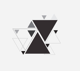 Black and white vector abstract background with triangle