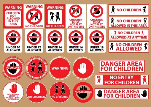 no children allowed warning sign. flat vector illustration