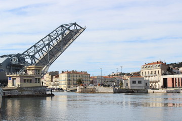 Pont levis de sète, hérault, languedoc roussillon