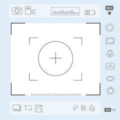 Camera viewfinder display, Exposure and composition focus, electronic zoom,  portrait vector