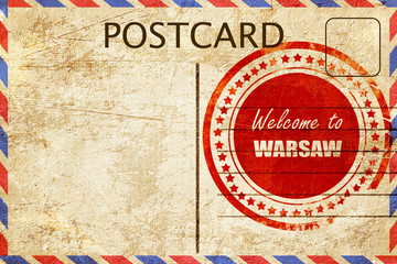 Vintage postcard Welcome to warsaw © Argus