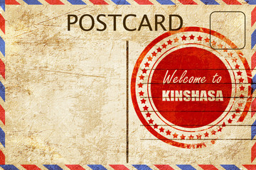 Vintage postcard Welcome to kinshasa