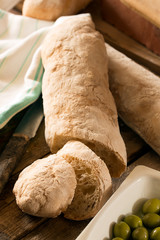 Crusty homemade Italian ciabatta
