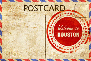Vintage postcard Welcome to houston