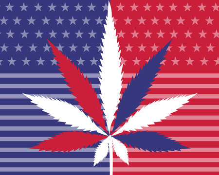 US Flag Cannabis Leaf, Cannabis Patriot, Red White and Blue Cannabis Leaf, Legalize Pot