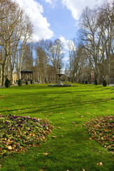 Fountain and pavilion in park Zrinjevac in  Zagreb 

