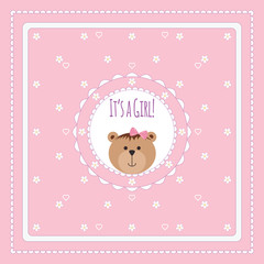 Greeting card with bears and flowers