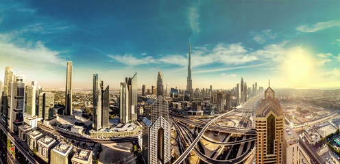 Naklejka premium Aerial view of Dubai