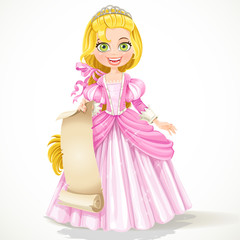 Princess holding blank sheet of parchment