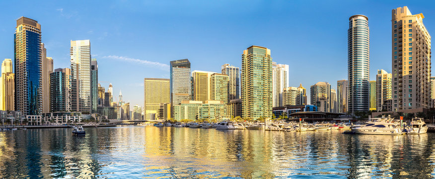 Panorama of Dubai marina