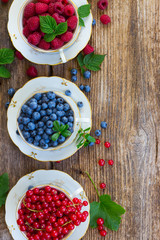 fresh raspberry, red currunt and blueberry