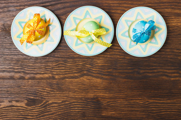 Decorative plates with Easter eggs