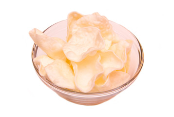 Bowl with dragon clouds on a white background