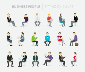 People set work sitting on chairs