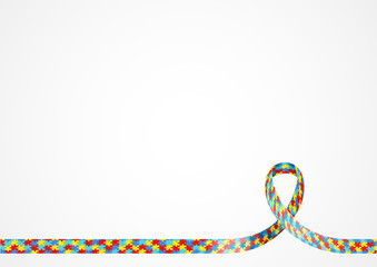 Autism Awareness Ribbon Background