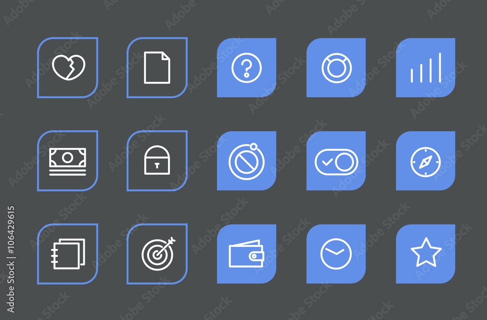 Poster modern web and mobile application pictograms collection. lineart