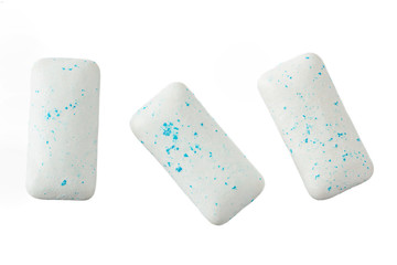 Chewing gum piece on white