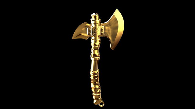 Gold Battle Axe