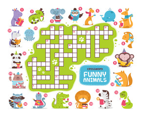 crossword with animals for kids