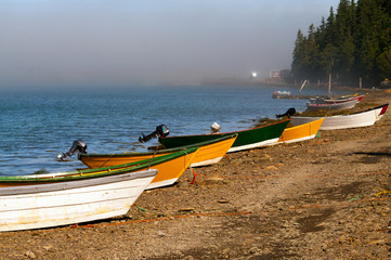 Fototapeta premium Dories at Dark Harbour