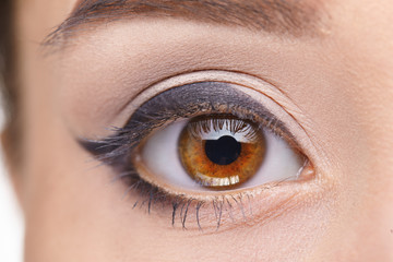 Macro image of human eye. Woman eye