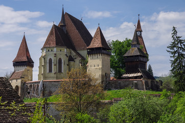 Fototapeta na wymiar Biertan, Transylvania. Tourist Saxon village with fortified church (castle) in Romania