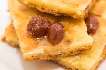 slices of cheesecakes closeup
