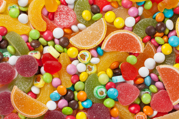 Fototapeta na wymiar Colorful candies, jelly and marmalade