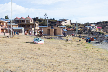 Rural life on Island of the Sun, Titicaca Lake, Bolivia