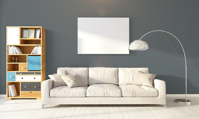Modern bright interior . 3D rendering