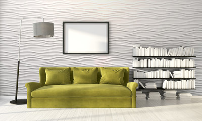 Modern bright interior . 3D rendering