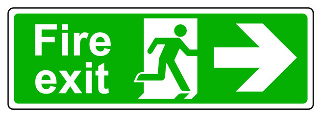 Fire exit right sign