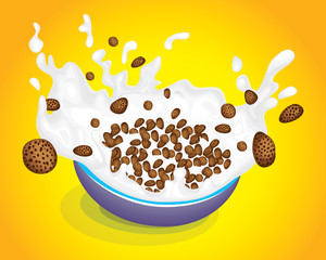 Cereal Bowl with Splash Milk - 106434484