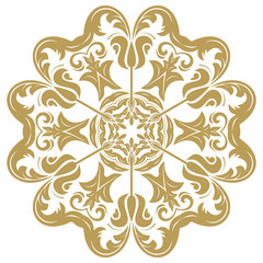 Elegant vector ornament in the style of barogue. Abstract traditional golden pattern with oriental elements