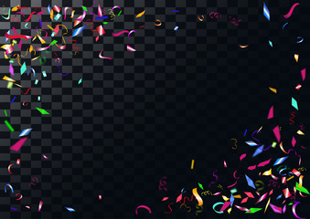 Abstract colorful confetti background. Isolated on the transparent background.