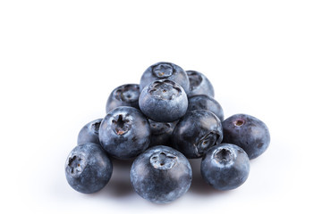 Blueberries on white background