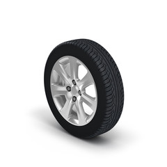 Obraz premium Automotive wheel isolated on white