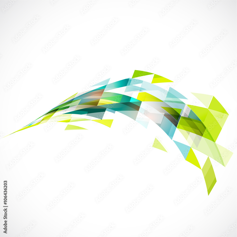 Poster abstract transparent triangle on perspective curve view template, vector illustration