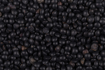 black lentils background closeup