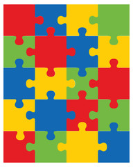 illustration of colorful shiny puzzle, separate parts