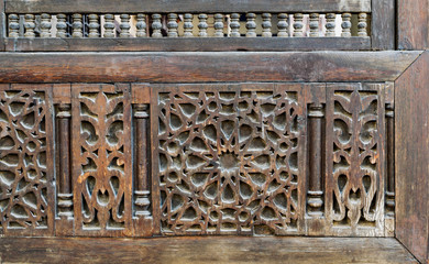 Part of an interleaved wooden decorations (Arabisk) facade, Cair