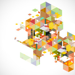 Abstract futuristic and creative mix geometric background, vector illustration