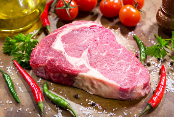 raw fresh meat with vegetables