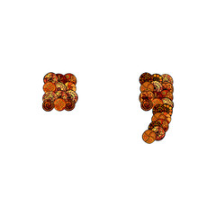 abstract vector font, made of ethnic elements - dot and comma
