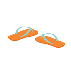 Flip flops vector illustration. Flip flops isolated background. Flip icon. Bright shoes isolated background. Concept tourism travel holiday adventure