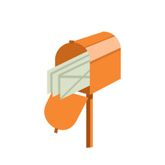 Mailbox icon. Mailbox isolated background. Concept mail, receive e-mail, send letter, mail delivery. Mailbox vector illustration.