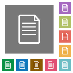 Document square flat icons