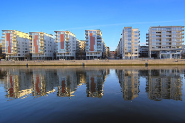 Fototapeta premium Stockholm, Sweden - March, 16, 2016: landscape with the image of Stockholm, Sweden