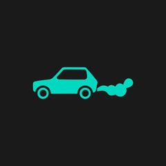 Fototapeta premium Car emits carbon dioxide